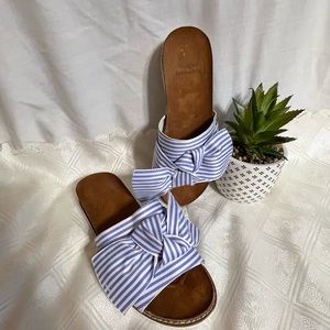 Hippie Laundry Blue and White Striped Flats